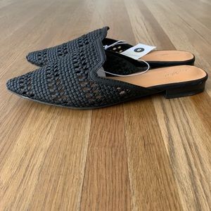 NWT Black Woven Mules